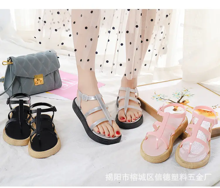 (Wholesale), summer women's slippers PVC flat, trend casual sandals — chobi 9