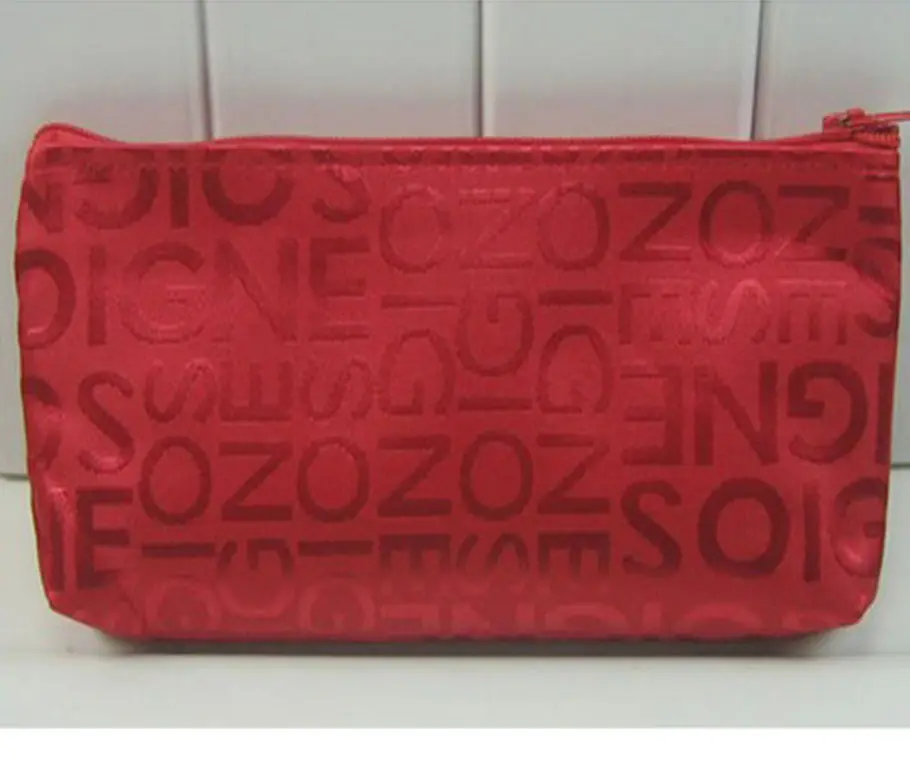 Korean style casual bag letter jacquard cosmetic bag horizontal style square hand cosmetic bag toiletry bag for women — chobi 2
