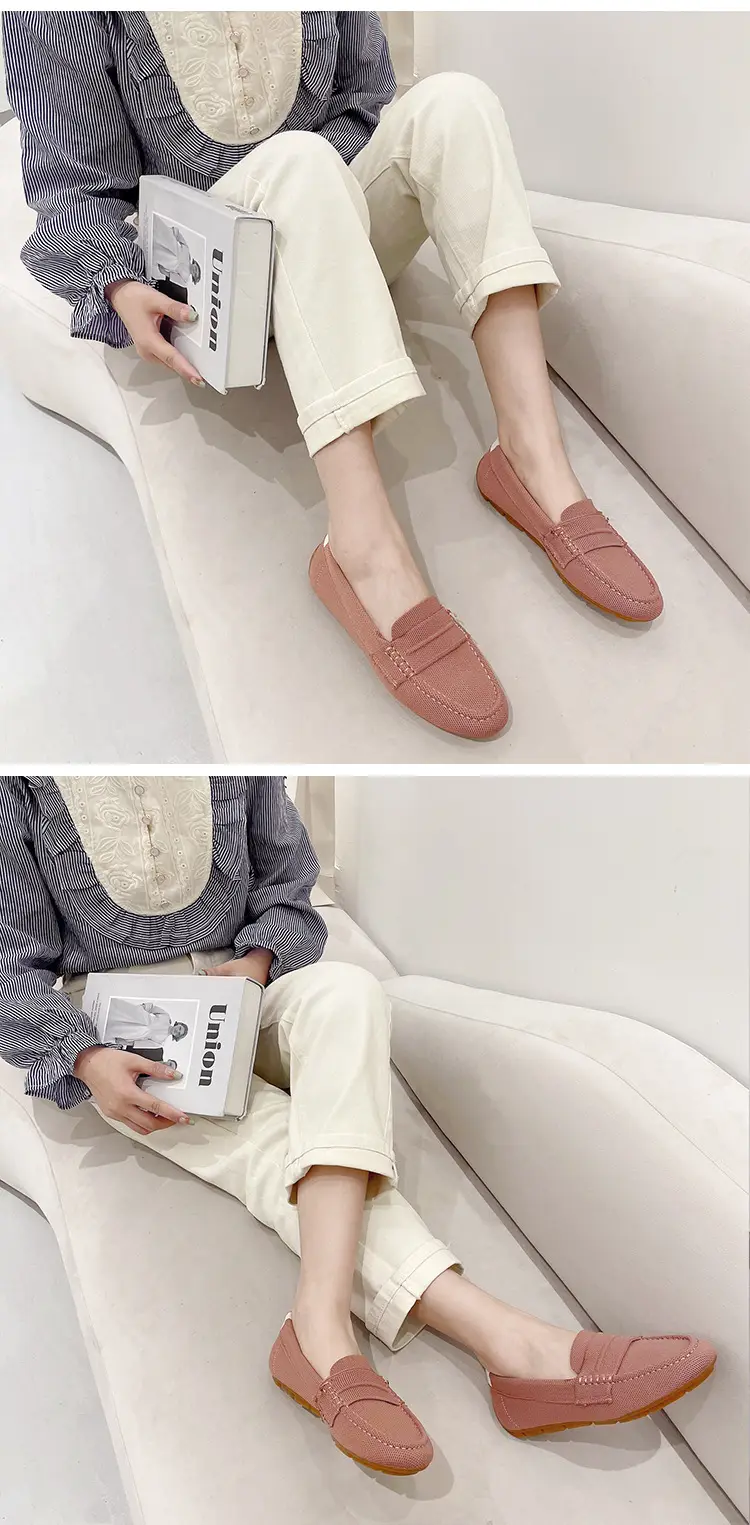 (Cross-border trading), knitted woven shoes, casual loafers, Collection Year 2025, round toe, non-slip sole — chobi 22