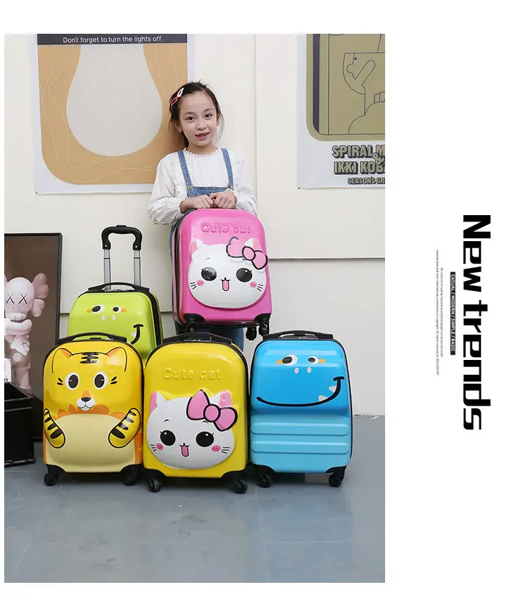 Cartoon universal cute three dimensional suitcase, 18 inch, 3D — chobi 7