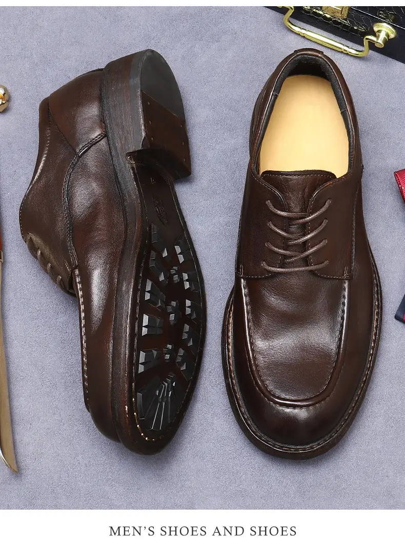 [vip spot] Light luxury Goodyear handmade shoes men's shoes cowhide leather sole genuine leather trendy business shoes British style — chobi 9