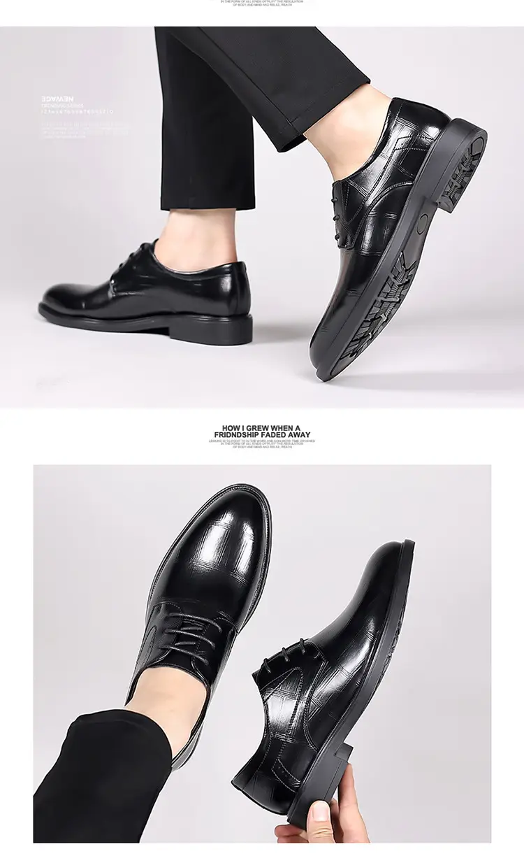 Men's autumn classic suit jacket English style, shoes pointed-toe for leisure, soft sole, genuine leather — chobi 19
