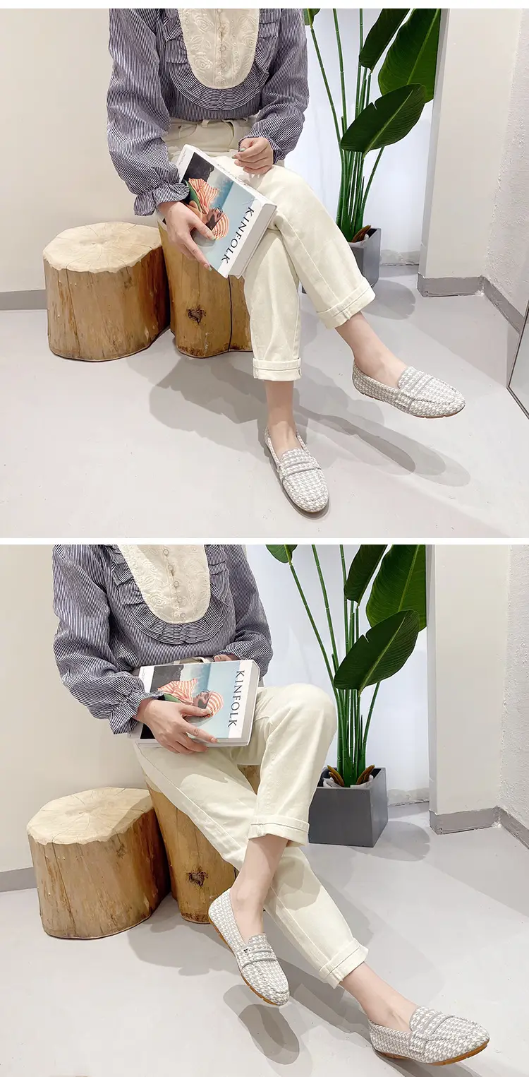 (Cross-border trading), knitted woven shoes, casual loafers, Collection Year 2025, round toe, non-slip sole — chobi 10