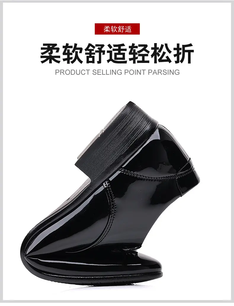 Men's demi-season shoes made of patent leather, slip-ons pointed-toe, low classic suit jacket, plus size — chobi 6