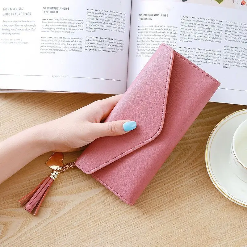 Wallet, shoulder bag, long small clutch bag, cute fresh card holder, Korean style — chobi 13