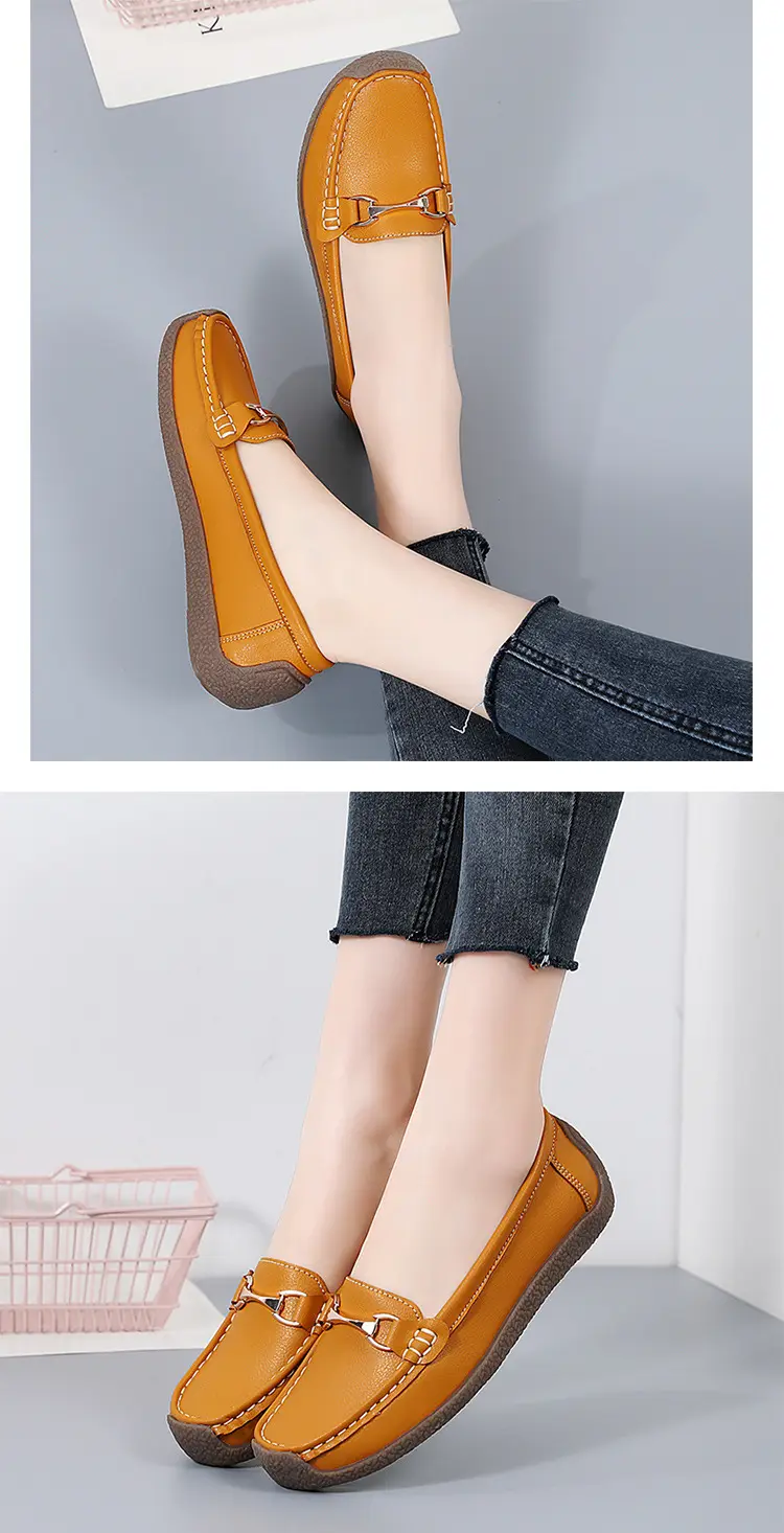 Comfortable universal “mom shoes” for summer and autumn, non-slip loafers wedge heel for work and office, non-slip sole, work shoes — chobi 22