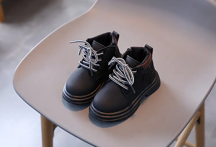 A piece of children Martin boots 2023 autumn and winter new girls wild yellow boots boys retro British style — chobi 4