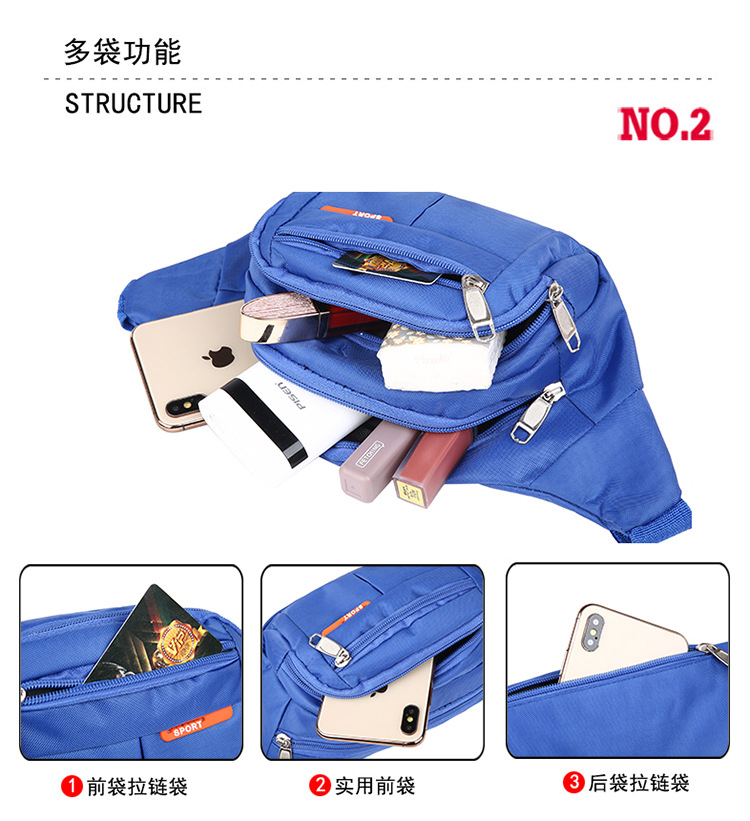 (Cross-border trading), men's cloth multicoloured belt bag, wear-resistant chest bag, travel shoulder bag, casual wallet, increased thickness — chobi 38