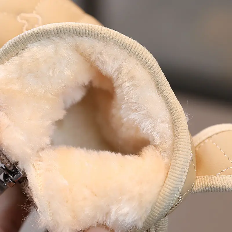 Baby snow boots, winter velvet cotton shoes, baby toddler shoes, children's baby shoes, Korean style milk tea ears — chobi 3