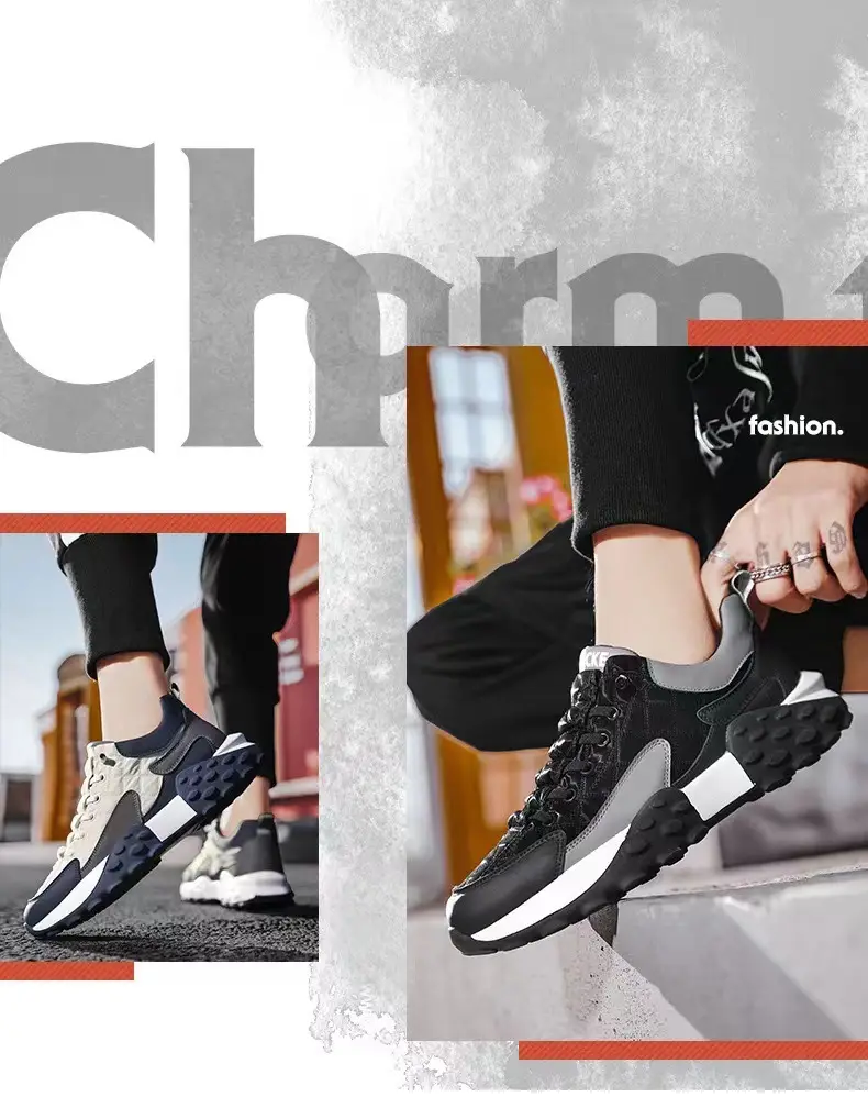 (Cross-border trading), casual non-slip wear-resistant sports comfortable running sneakers, plus size — chobi 5