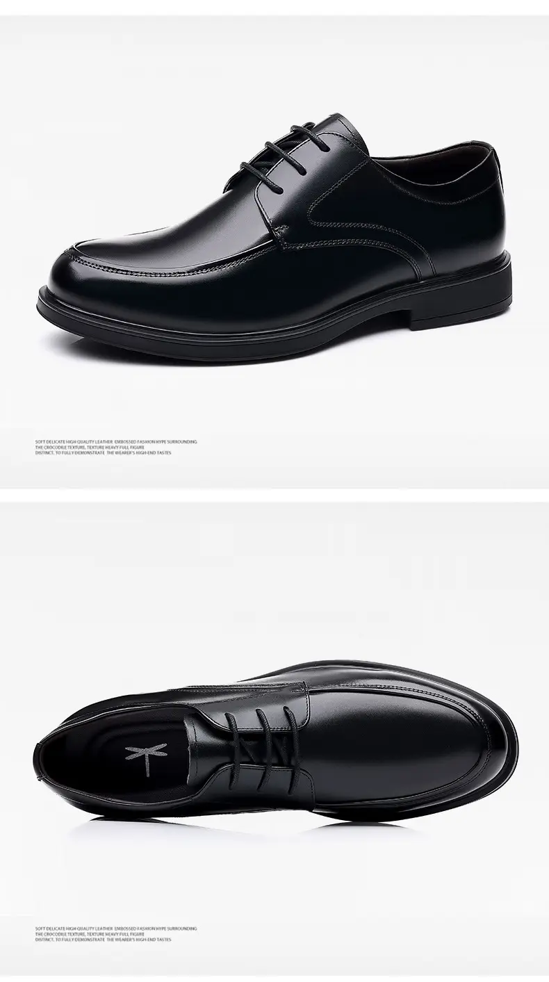 Classic suit jacket, men's autumn casual footwear, wedding shoes English style, genuine leather, soft sole — chobi 26