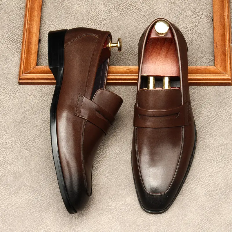 The new men's shoes, the European version of the leather, comfortable soft leather surface.Working at work, large size 45 — chobi 8