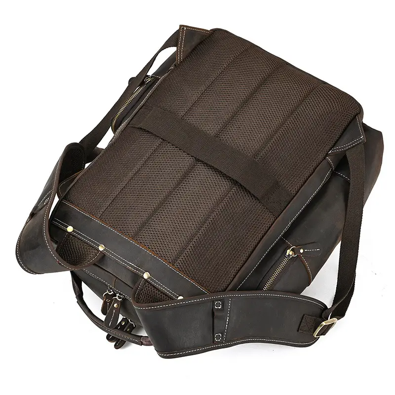 Leather backpack, men's capacious travel bag, one-shoulder bag — chobi 20