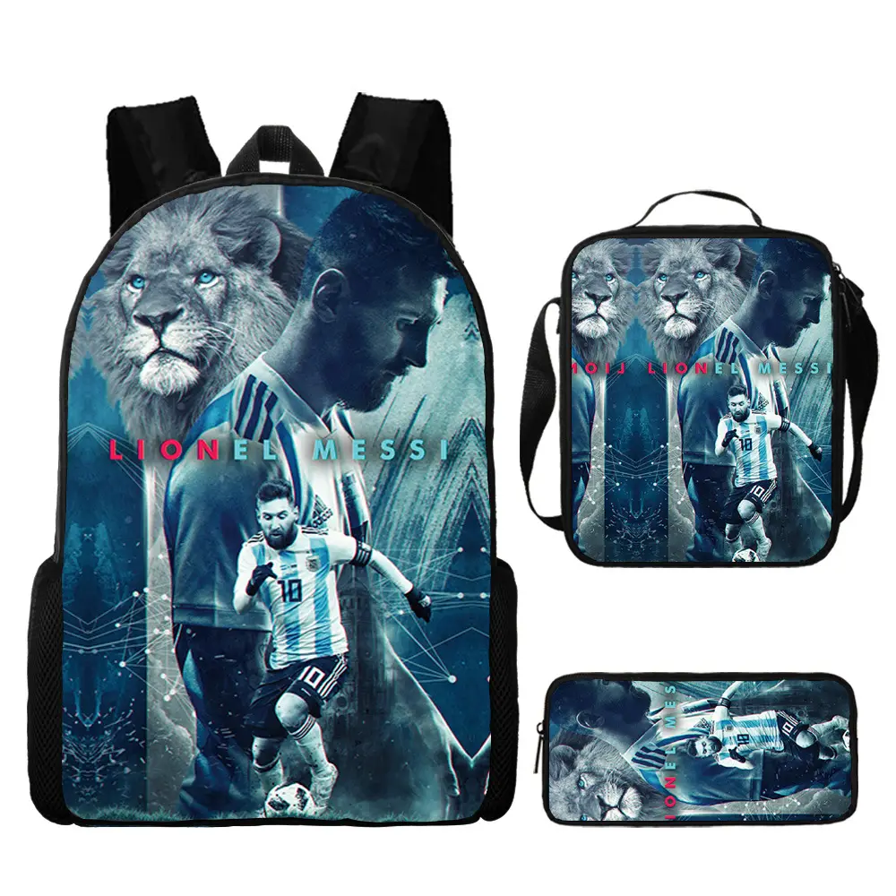(Cross-border trading), football backpack, set, cartoon school bag, 3 piece set — chobi 5