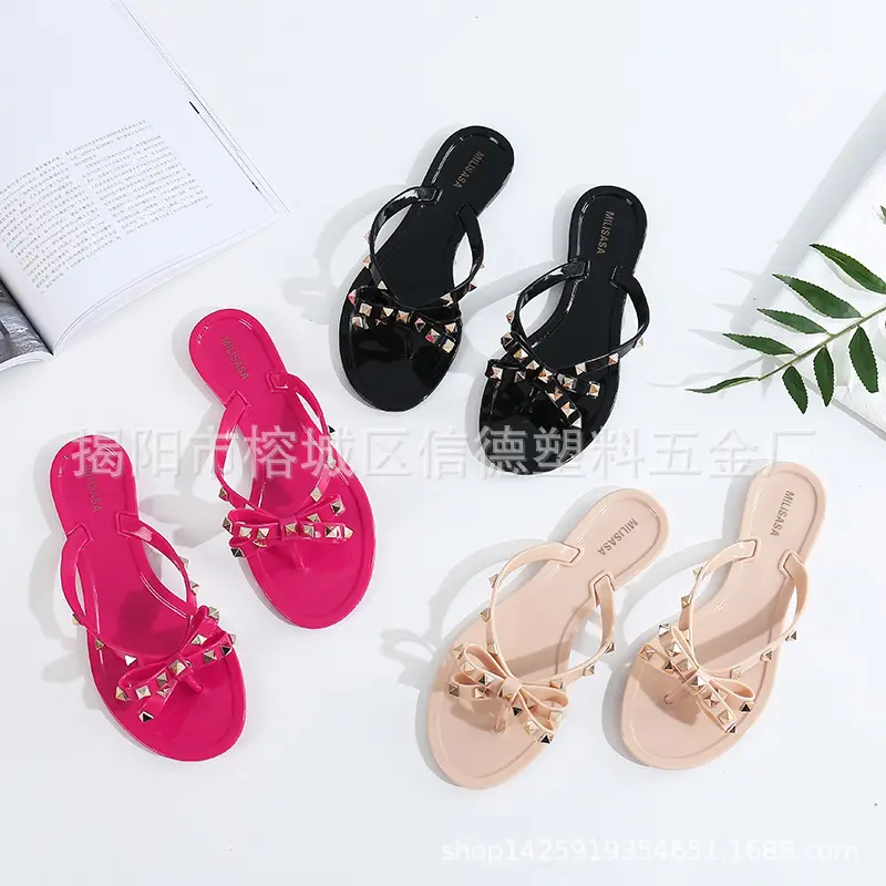 (Wholesale), summer women's slippers PVC flat, trend casual sandals — chobi 3