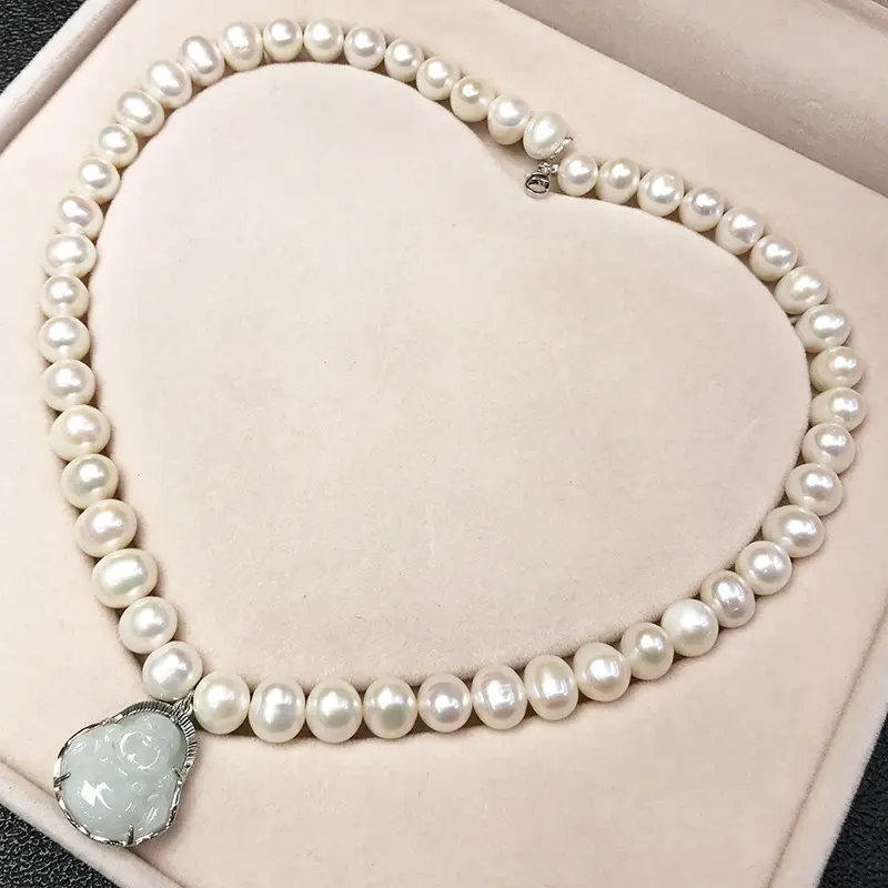 Organic accessory, necklace from pearl, chain, set for mother's day, silver 925 sample, Birthday gift — chobi 29
