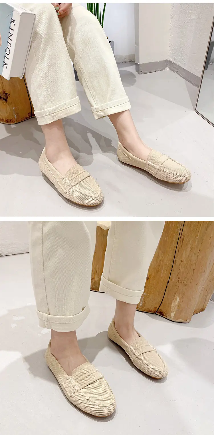 (Cross-border trading), knitted woven shoes, casual loafers, Collection Year 2025, round toe, non-slip sole — chobi 14