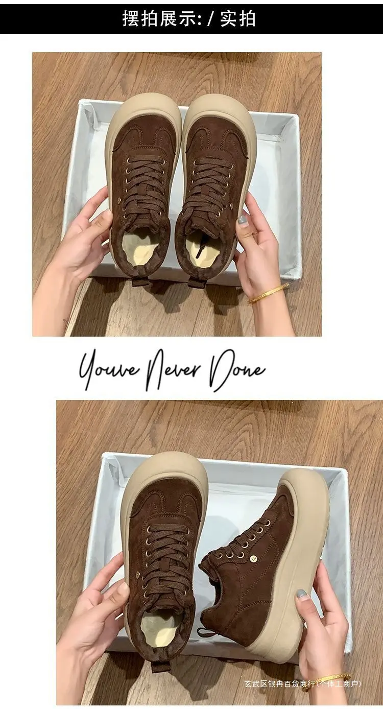 Insulated winter lightweight sneakers platform, keep warm GAT shoes, women's style — chobi 17