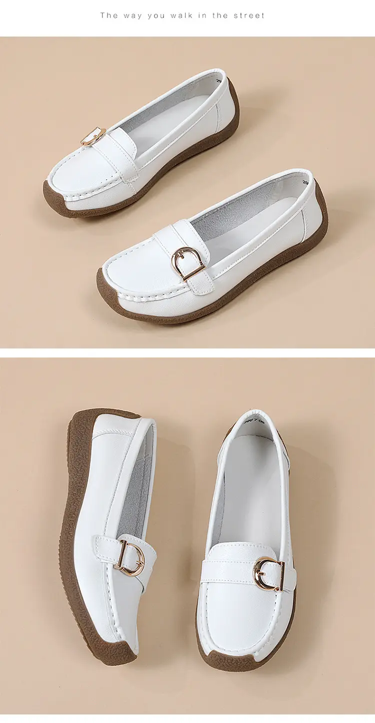 Casual women's loafers flat, comfortable “mom shoes”, Collection Year 2026, soft sole, plus size, non-slip sole — chobi 26