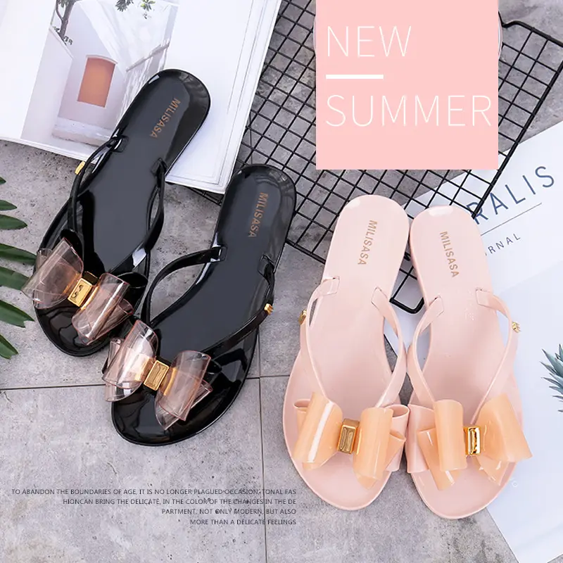 (Wholesale), summer women's slippers PVC flat, trend casual sandals — chobi 6