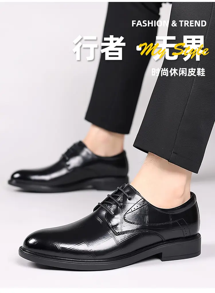 Men's autumn classic suit jacket English style, shoes pointed-toe for leisure, soft sole, genuine leather — chobi 6