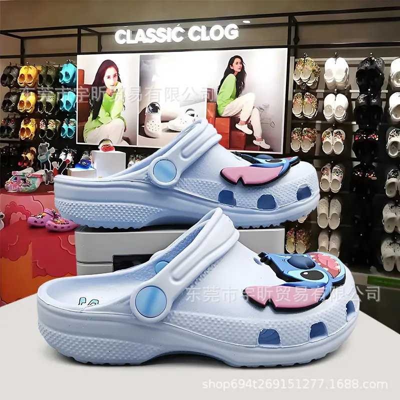cross Children's Crocs-style slippers, children's bag, beach footwear, sandals, for teenagers, closed toe, family style — chobi 19