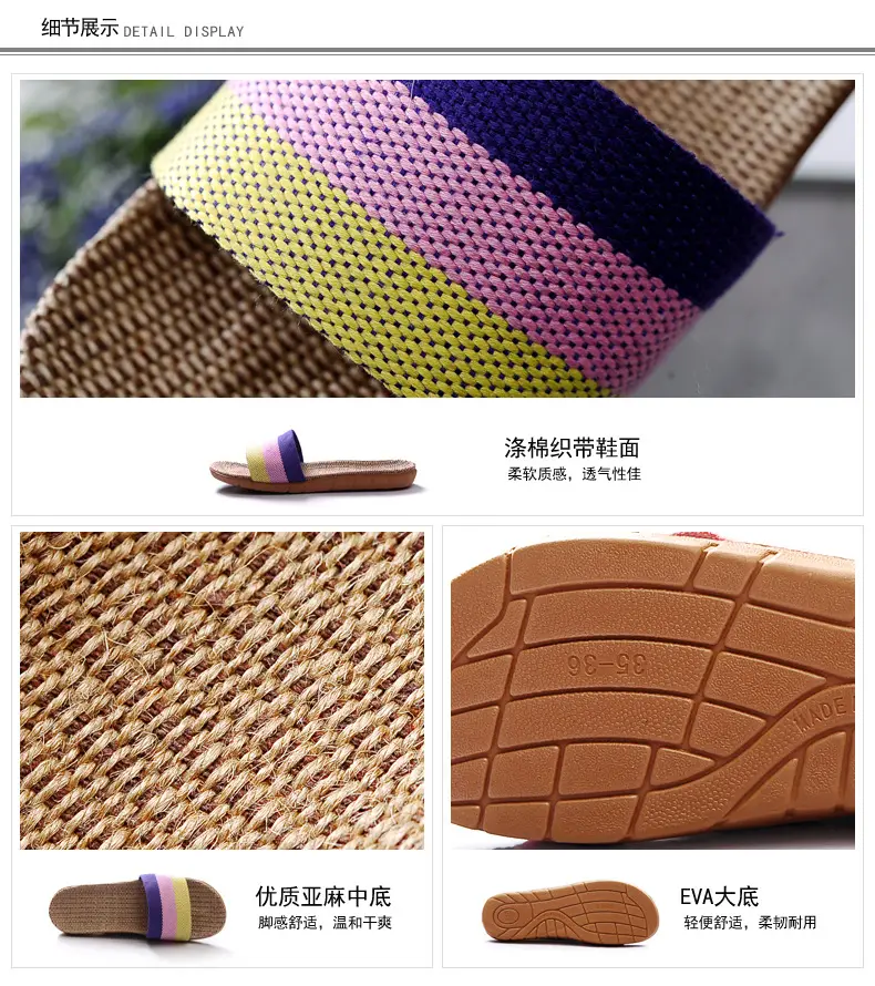 Non-slip summer men's slippers platform for men and women, for beloved, cotton and linen — chobi 13