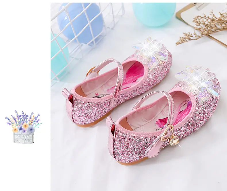 Fashionable demi-season children's shoes flat, princess style, soft sole — chobi 11