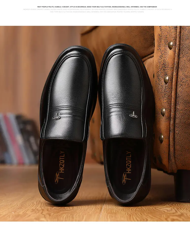 Shoes, men's leather spring breathable classic suit jacket, genuine leather, soft sole, trend of season — chobi 36