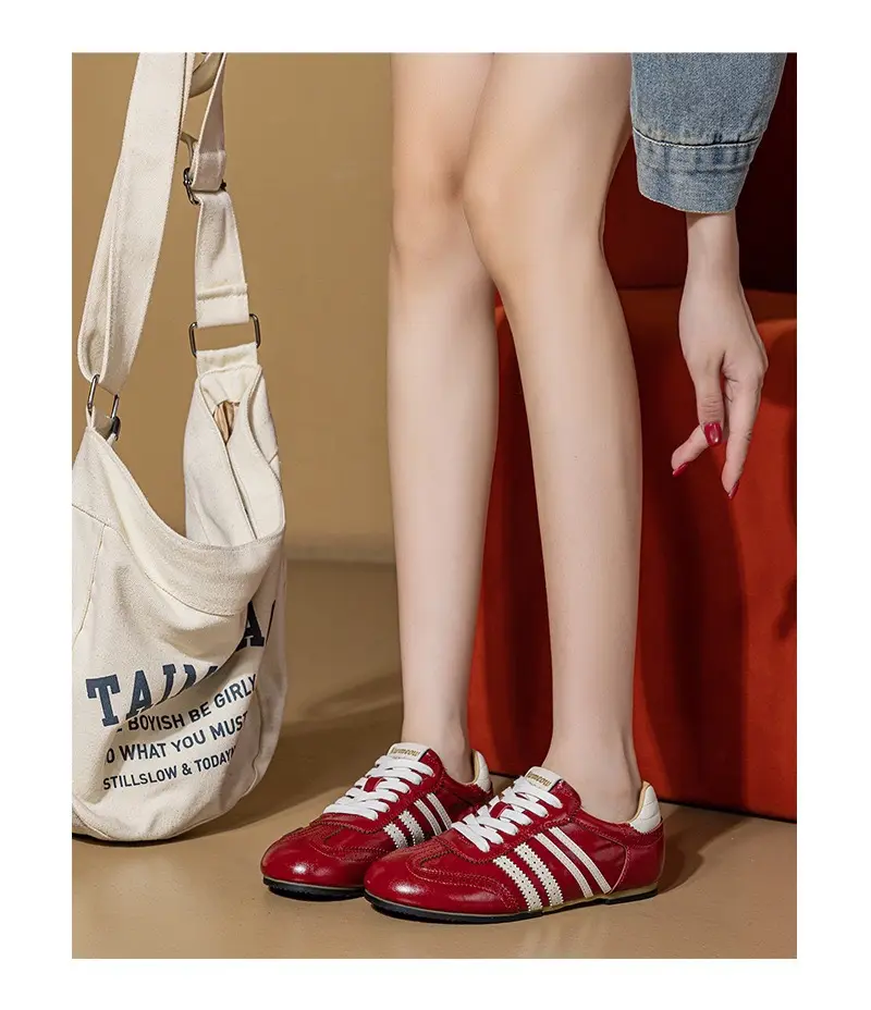 Autumn breathable GAT shoes, retro universal sneakers, women's style, autumn season 2026, trend of season, genuine leather, soft sole — chobi 12
