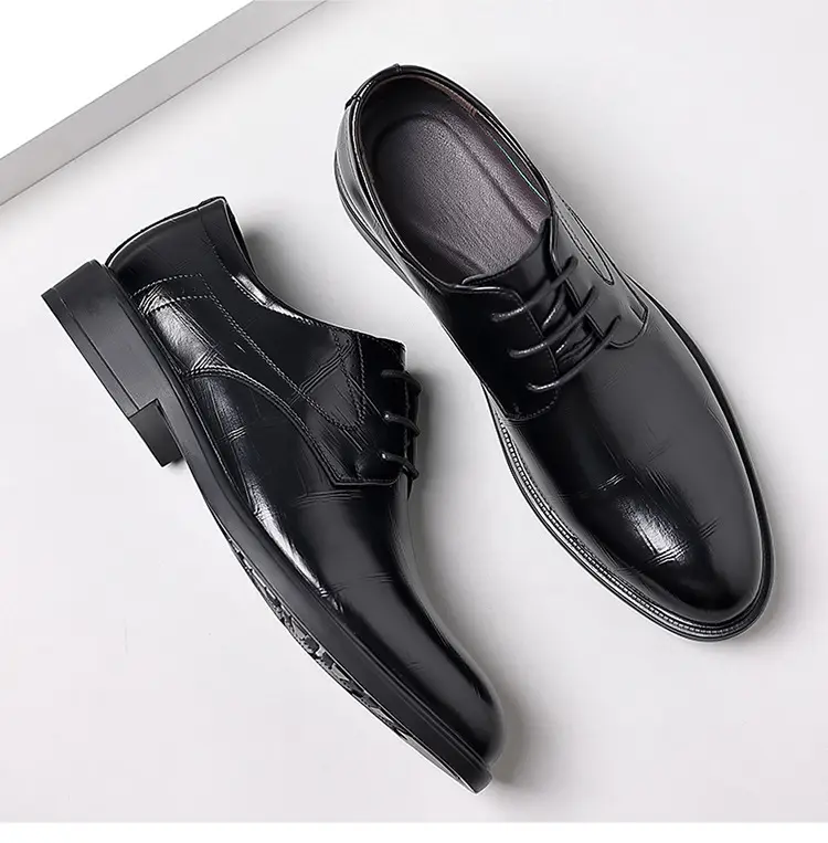 Men's autumn classic suit jacket English style, shoes pointed-toe for leisure, soft sole, genuine leather — chobi 11