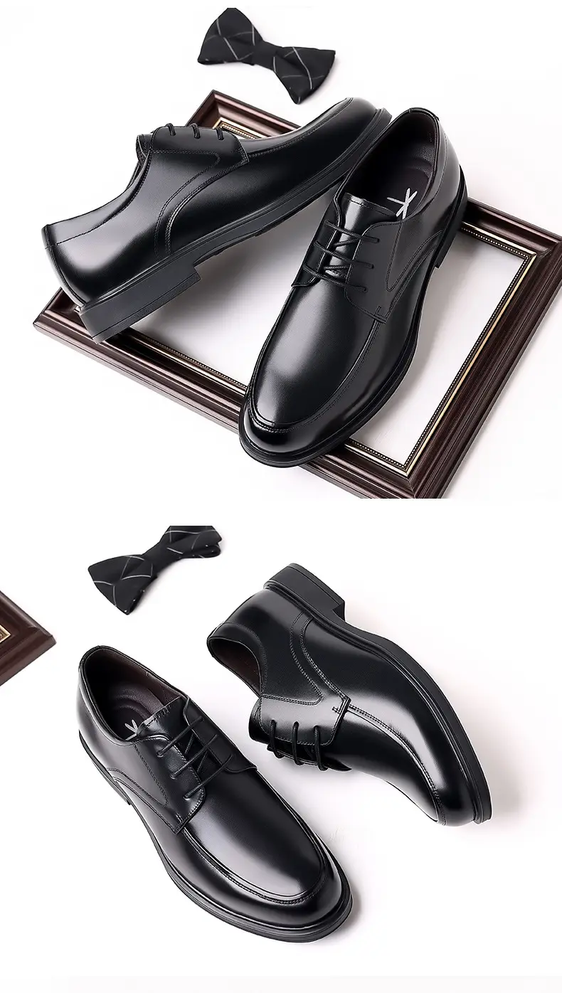 Classic suit jacket, men's autumn casual footwear, wedding shoes English style, genuine leather, soft sole — chobi 17