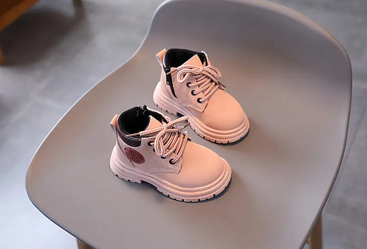 A piece of children Martin boots 2023 autumn and winter new girls wild yellow boots boys retro British style — chobi 8