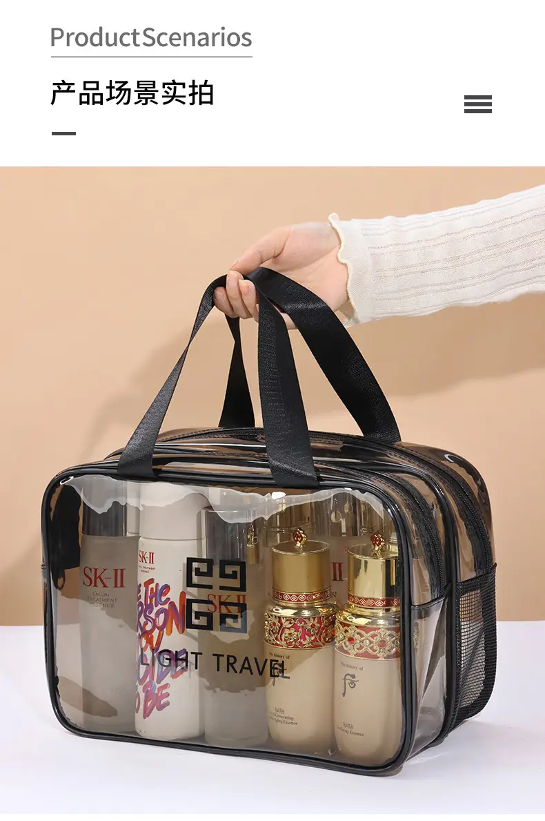 Capacious handheld cosmetic bag wet and dry separation, waterproof storage bag for swimming — chobi 12