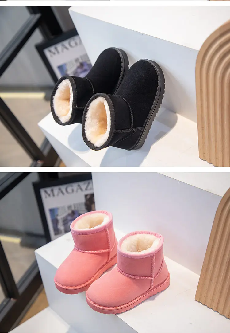 Children's winter set for men and women, slip-ons, suede insulated keep warm low boots, for teenagers — chobi 12