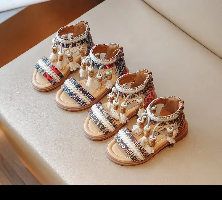 Ethnic sandals, fashionable children's beach footwear, ethnic style, western style, summer 2024 — chobi 9