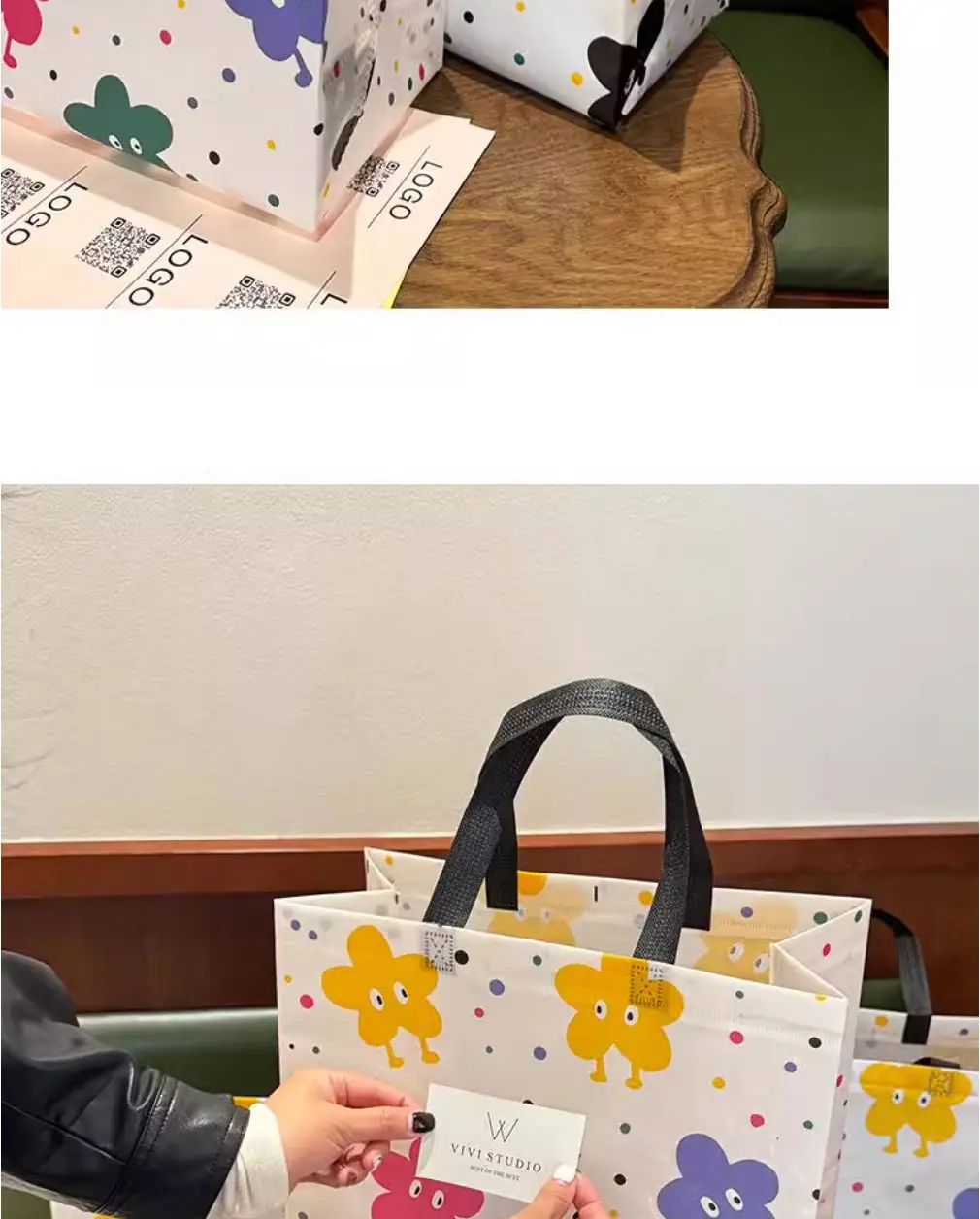 Rainbow cloth bag non-woven cloth, pack, waterproof linen bag, Birthday gift, high-quality style, with your logo imprint — chobi 11