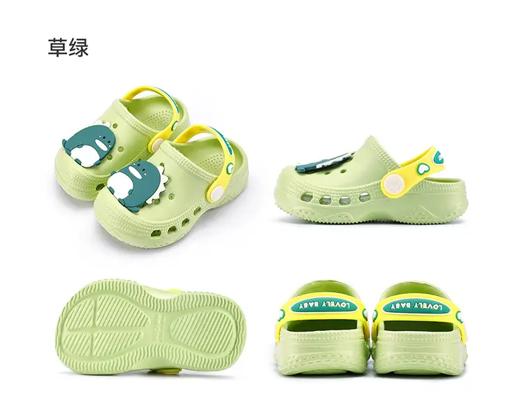 Children's cute Crocs-style slippers for boys, beach mule, soft sole, closed heel, closed toe — chobi 13