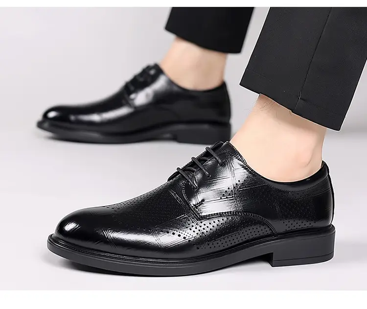Men's autumn classic suit jacket English style, shoes pointed-toe for leisure, soft sole, genuine leather — chobi 24