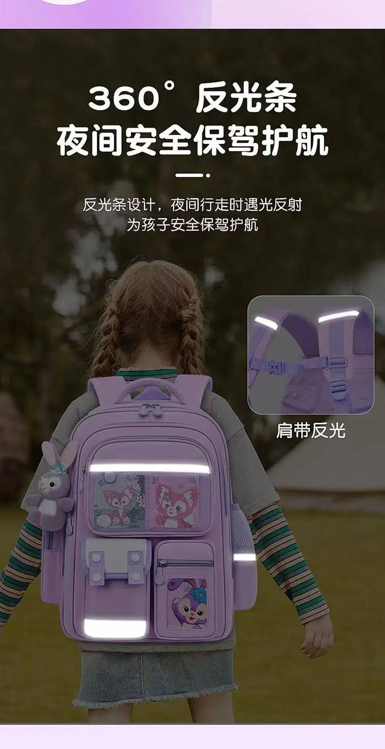 Cartoon school bag for men and women, children's backpack lightweight, spine protection, 6-12 years — chobi 12