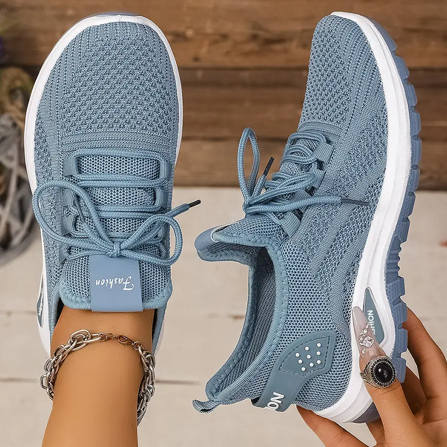 Women's shoes new style casual sports comfortable soft sole cross-border large size fly knit shoes versatile casual spring and autumn — chobi 10