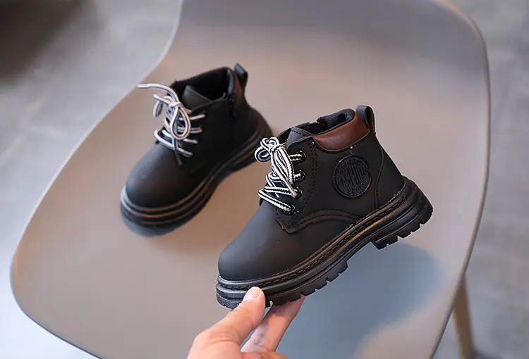 A piece of children Martin boots 2023 autumn and winter new girls wild yellow boots boys retro British style — chobi 3