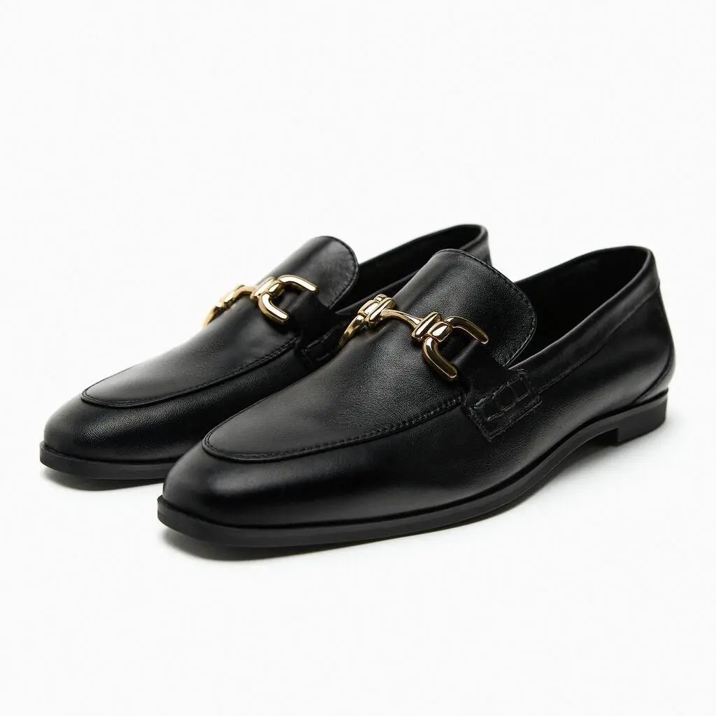 Zara, autumn brown shoes flat, casual loafers, autumn season 2026, round toe — chobi 7