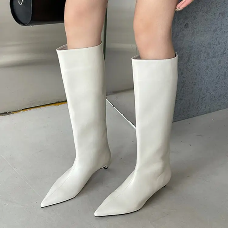 Demi-season fashionable solid color high boots pointed-toe — chobi 3