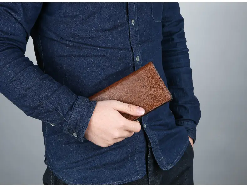 (Cross-border trading), jeep, men's long wallet, card holder, retro solid color bag — chobi 22