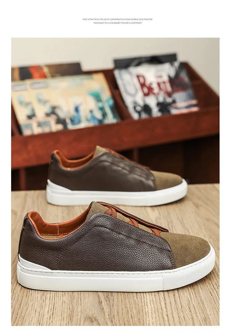 Leather casual universal shoes, fashionable trend loafers, European style, cowhide, Korean style — chobi 12