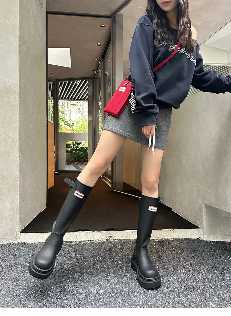 Women's red high boots for camping — chobi 14