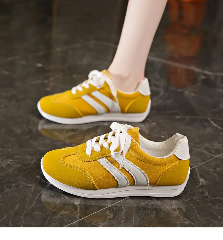 Autumn universal white sneakers with hidden heel wedge heel platform, casual loafers for students — chobi 2