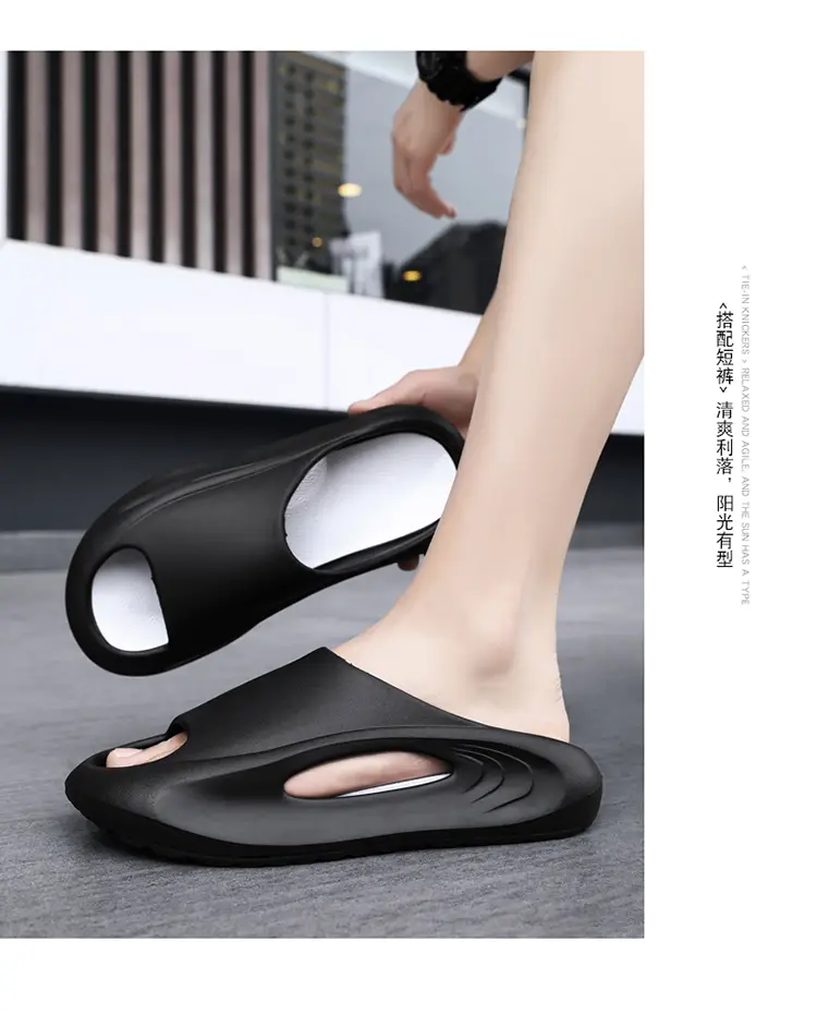 Men's summer ultra-soft men's slippers, sports beach sandals, suitable for outdoor wear, for teenagers, soft sole — chobi 18