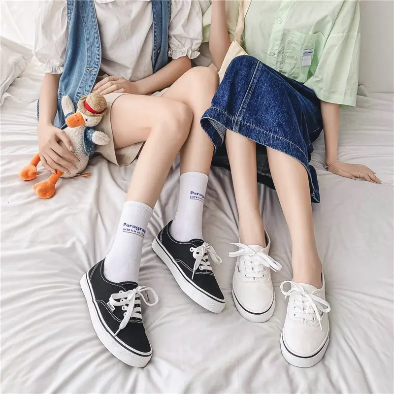 Children's cloth espadrilles, comfortable footwear for men and women, white sneakers, spring 2024 collection, for teenagers, Korean style, family styl — chobi 27